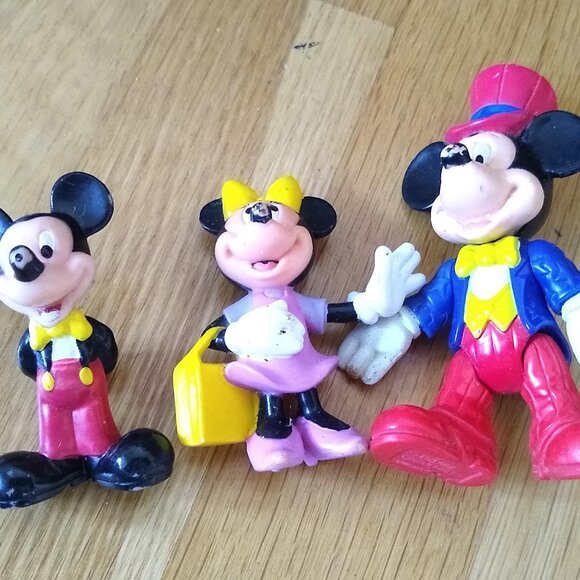 Disney Mickey Mouse & Minnie Mouse Action 3 x Figurines PVC - Picture 1 of 4